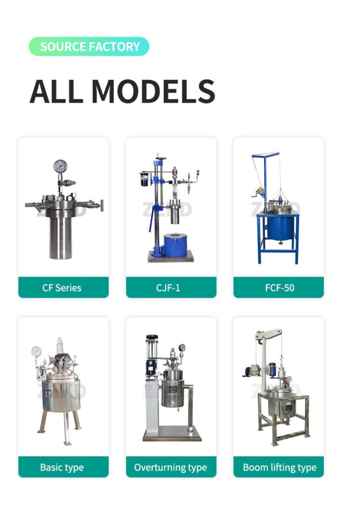Different Models of High Pressure Stainless Steel Reactor