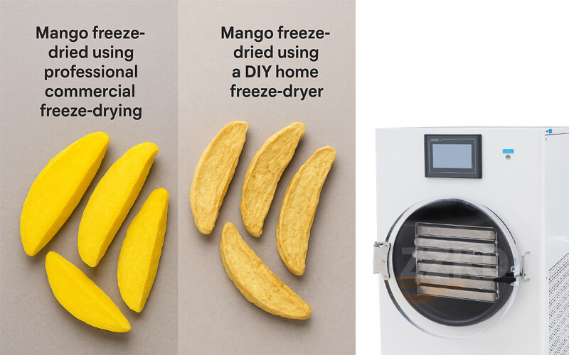 Comparison of professionally freeze dried fruit vs DIY attempt