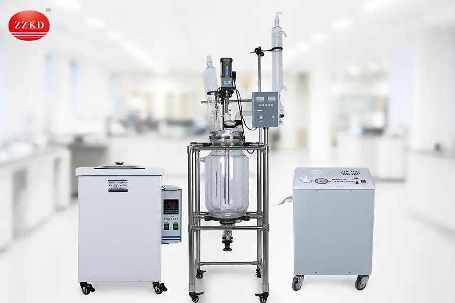 pilot plant chemical glass reactor setup