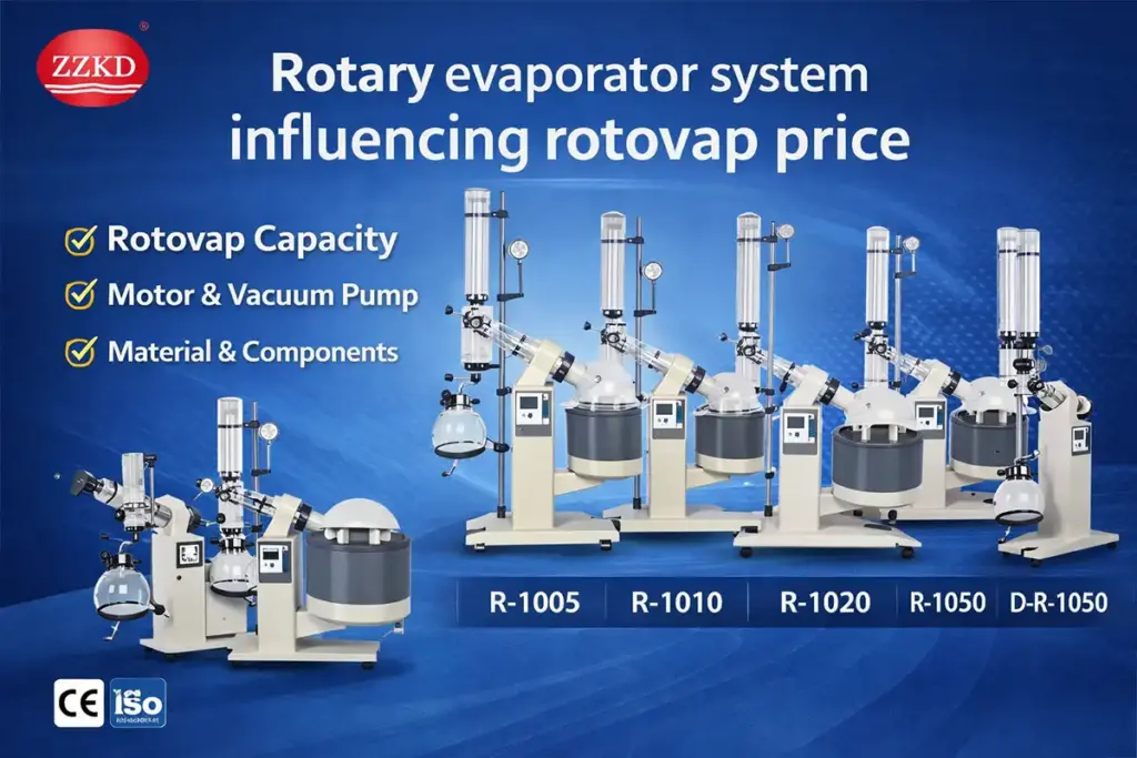 Rotary evaporator system influencing rotovap price