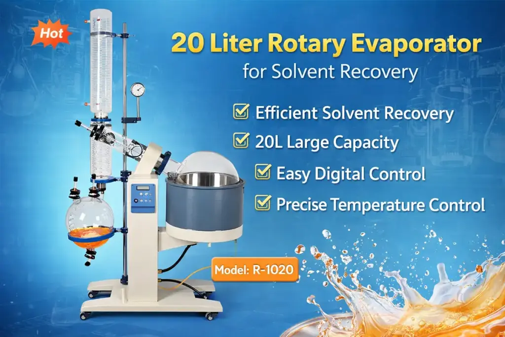 20 liter rotary evaporator for solvent recovery