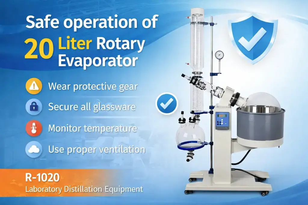 Safe operation of 20 liter rotary evaporator
