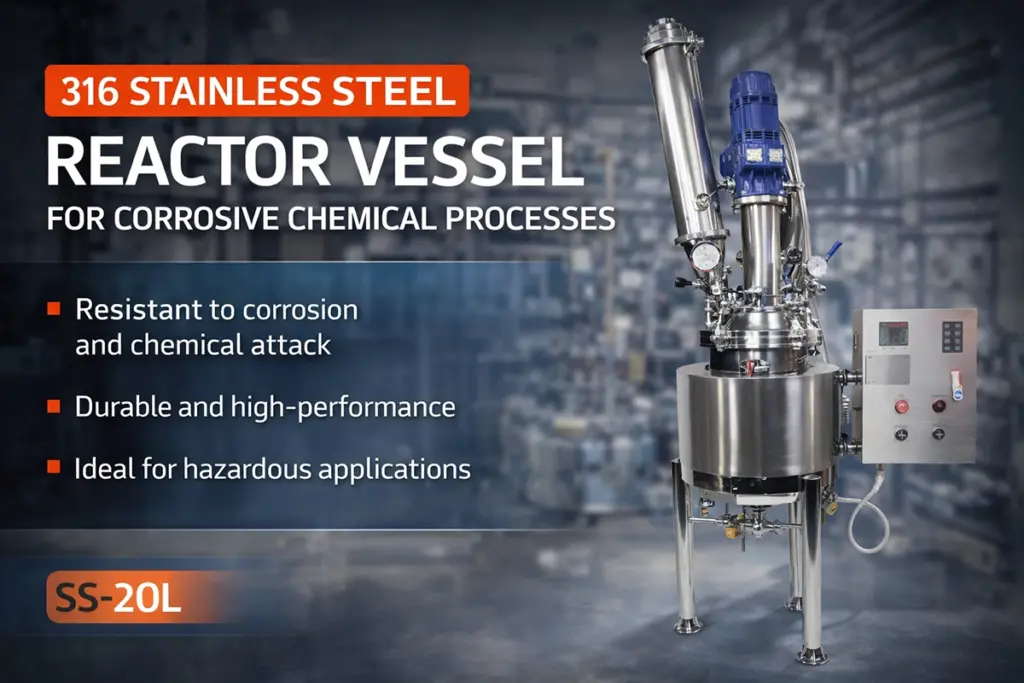 316 stainless steel reactor vessel for corrosive chemical processes