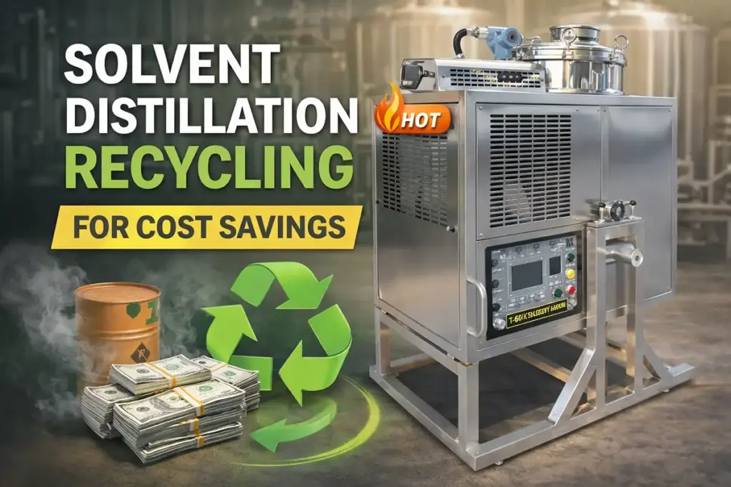 solvent distillation recycling for cost savings