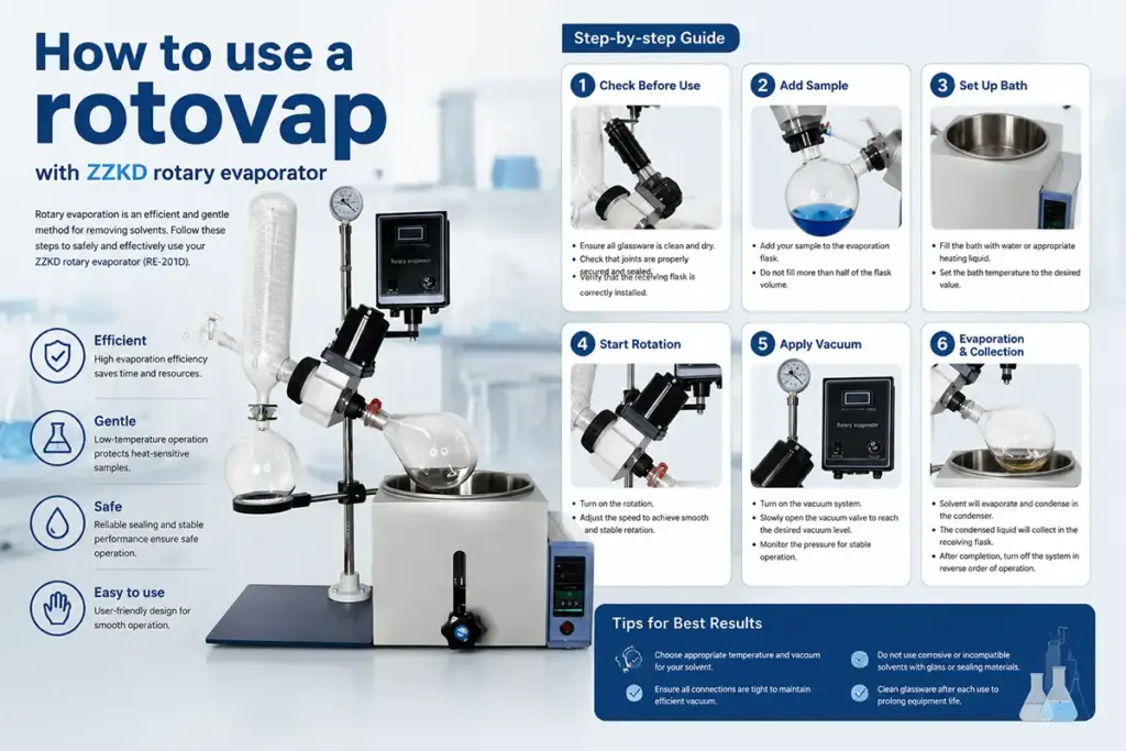 How to use a rotovap with ZZKD rotary evaporator