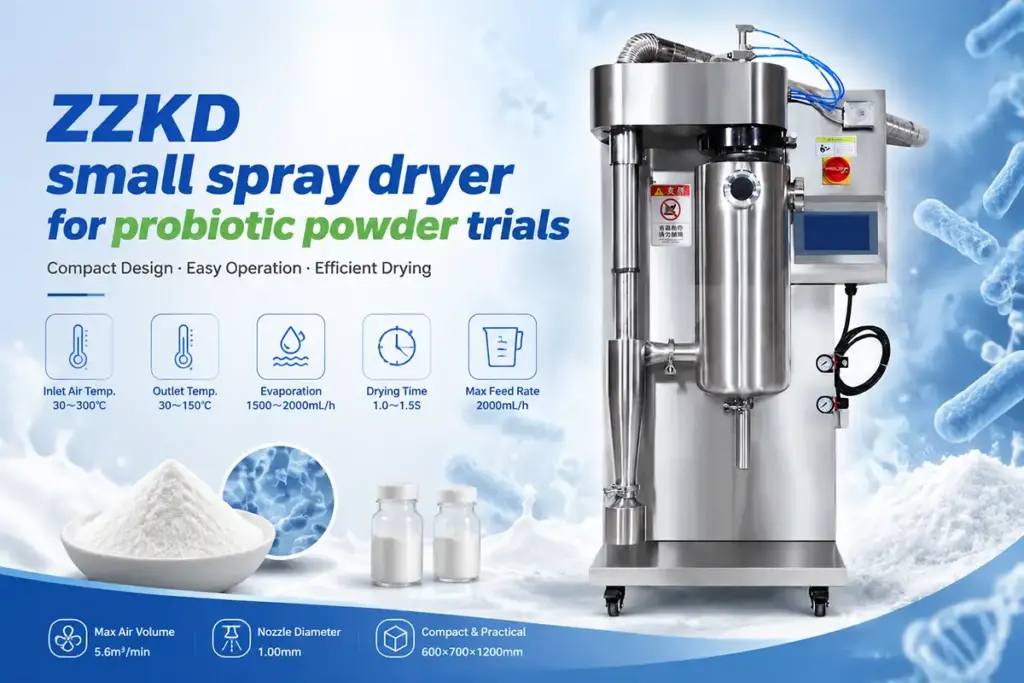 ZZKD small spray dryer for probiotic powder trials