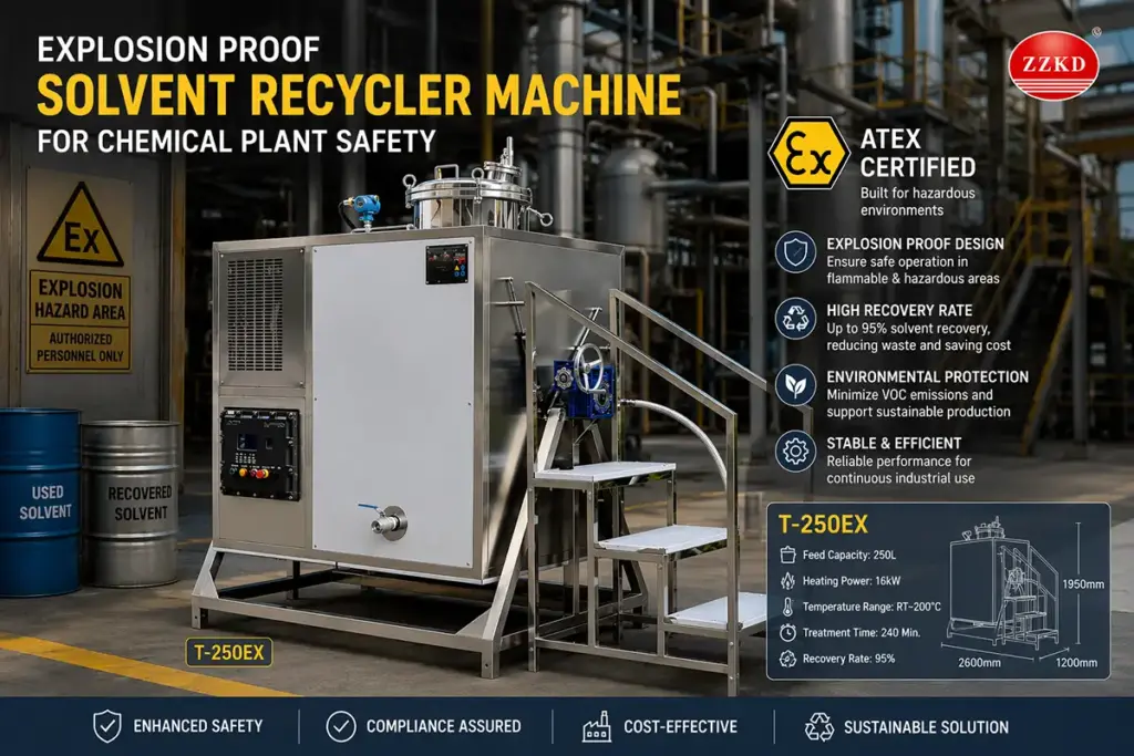 Explosion proof solvent recycler machine for chemical plant safety explosion proof solvent recycler machine for chemical plant safety