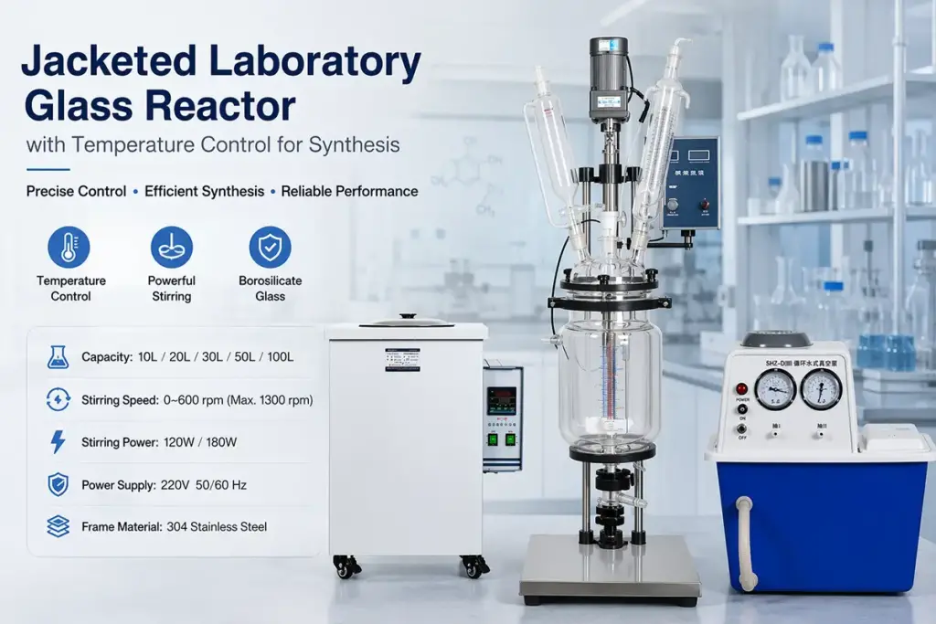 Jacketed glass reactor temperature control system jacketed laboratory glass reactor with temperature control for synthesis