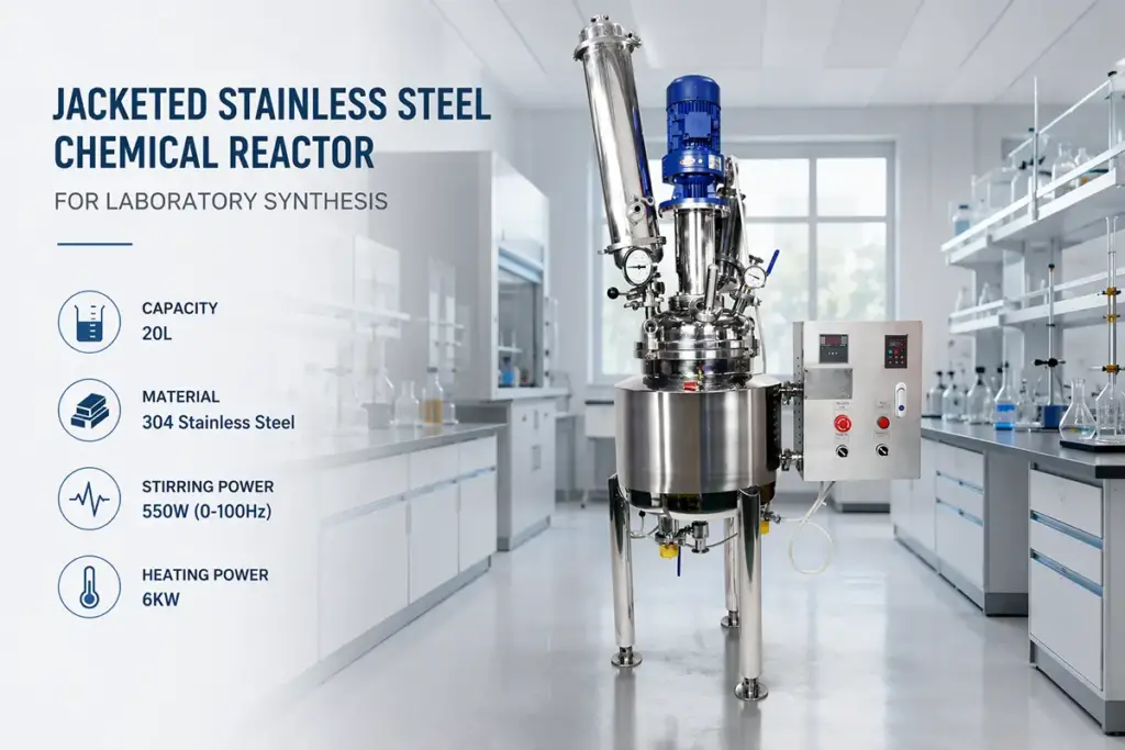 Jacketed stainless steel chemical reactor for laboratory synthesis jacketed stainless steel chemical reactor for laboratory synthesis
