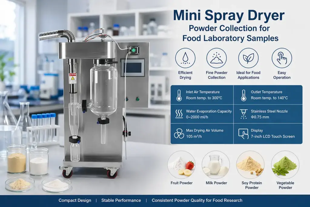 Mini spray dryer powder collection for laboratory samples mini spray dryer powder collection for food laboratory samples