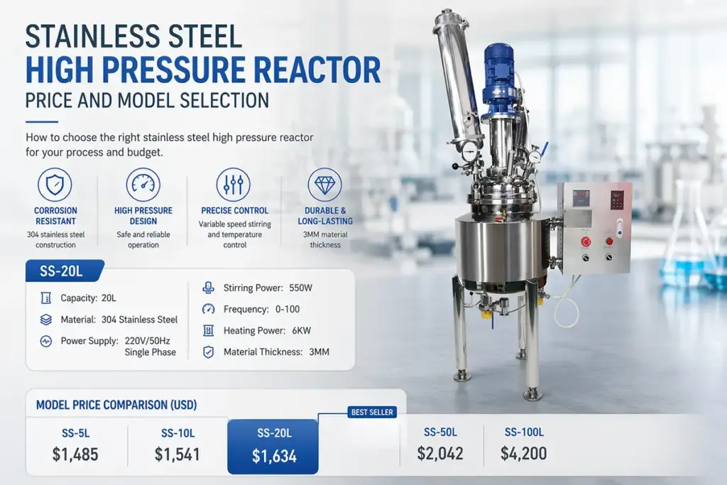 ZZKD stainless steel high pressure reactor price and model selection stainless steel high pressure reactor price and model selection
