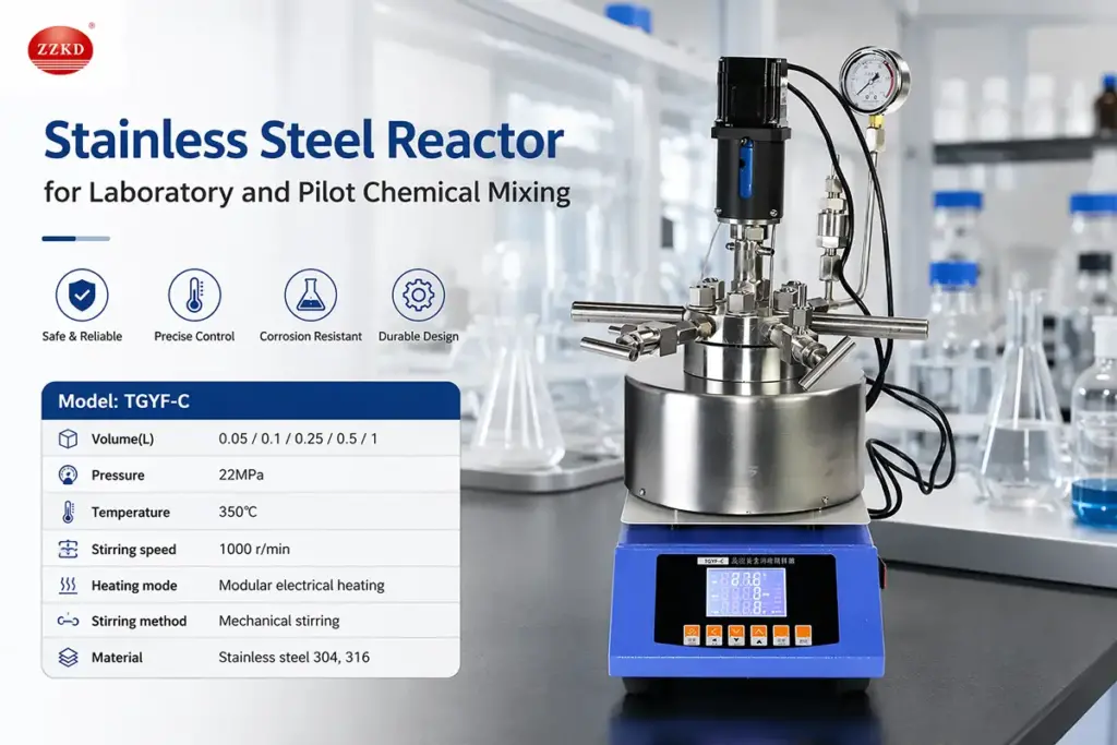 ZZKD laboratory and pilot stainless steel reactor stainless steel reactor for laboratory and pilot chemical mixing