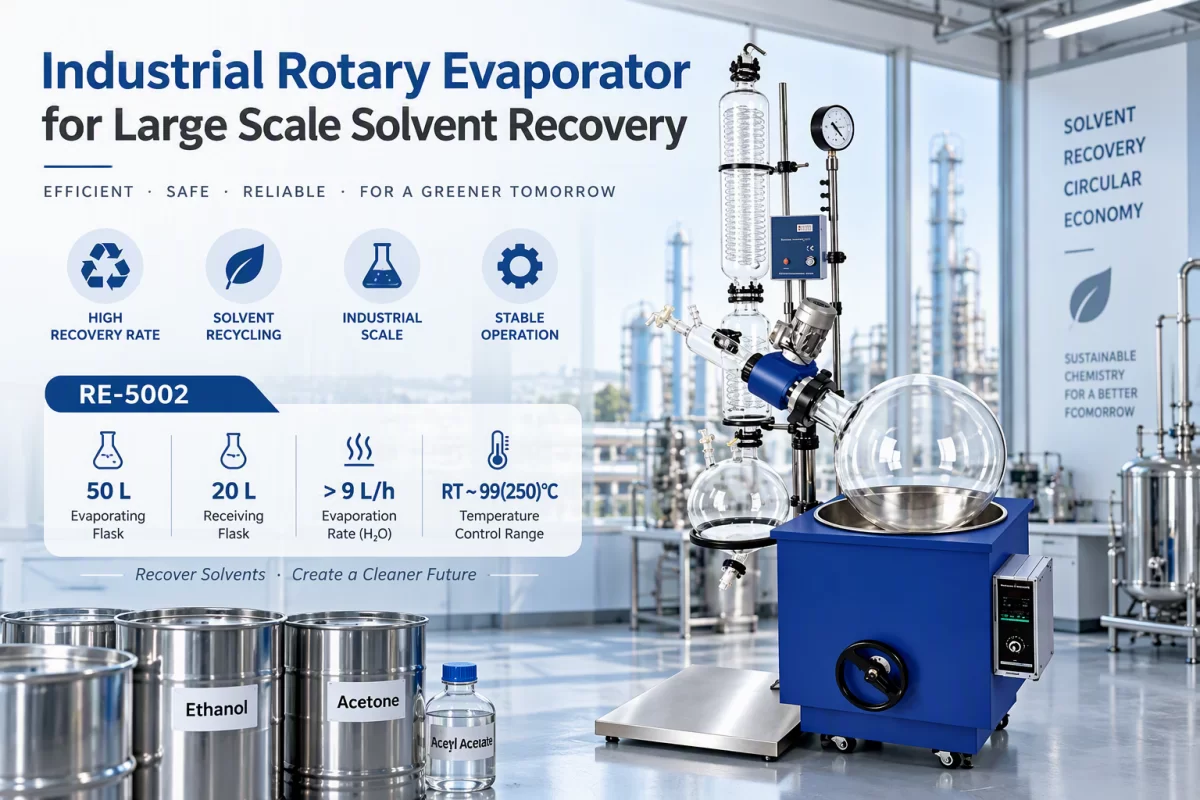 Large scale industrial rotary evaporator system industrial rotary evaporator for large scale solvent recovery